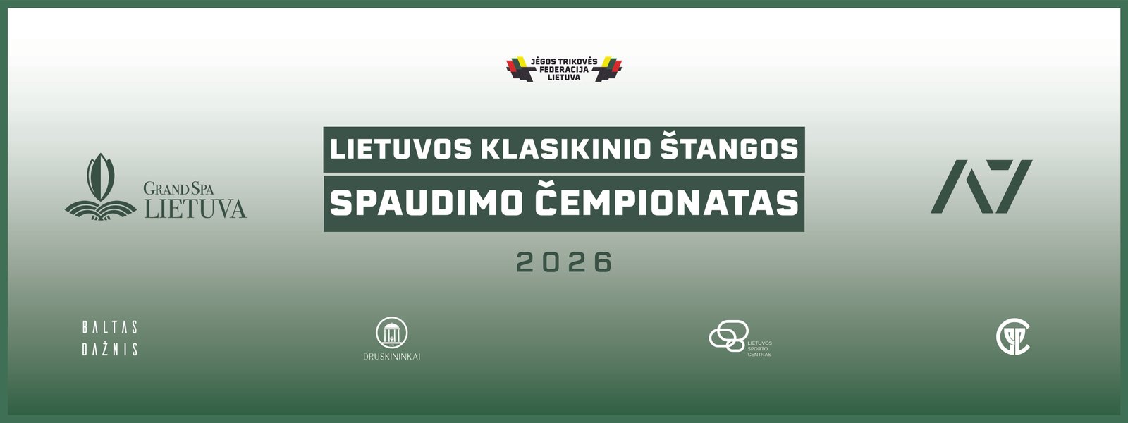 KVIETIMAS Į LIETUVOS KLASIKINIO ŠTANGOS SPAUDIMO ČEMPIONATĄ 2026